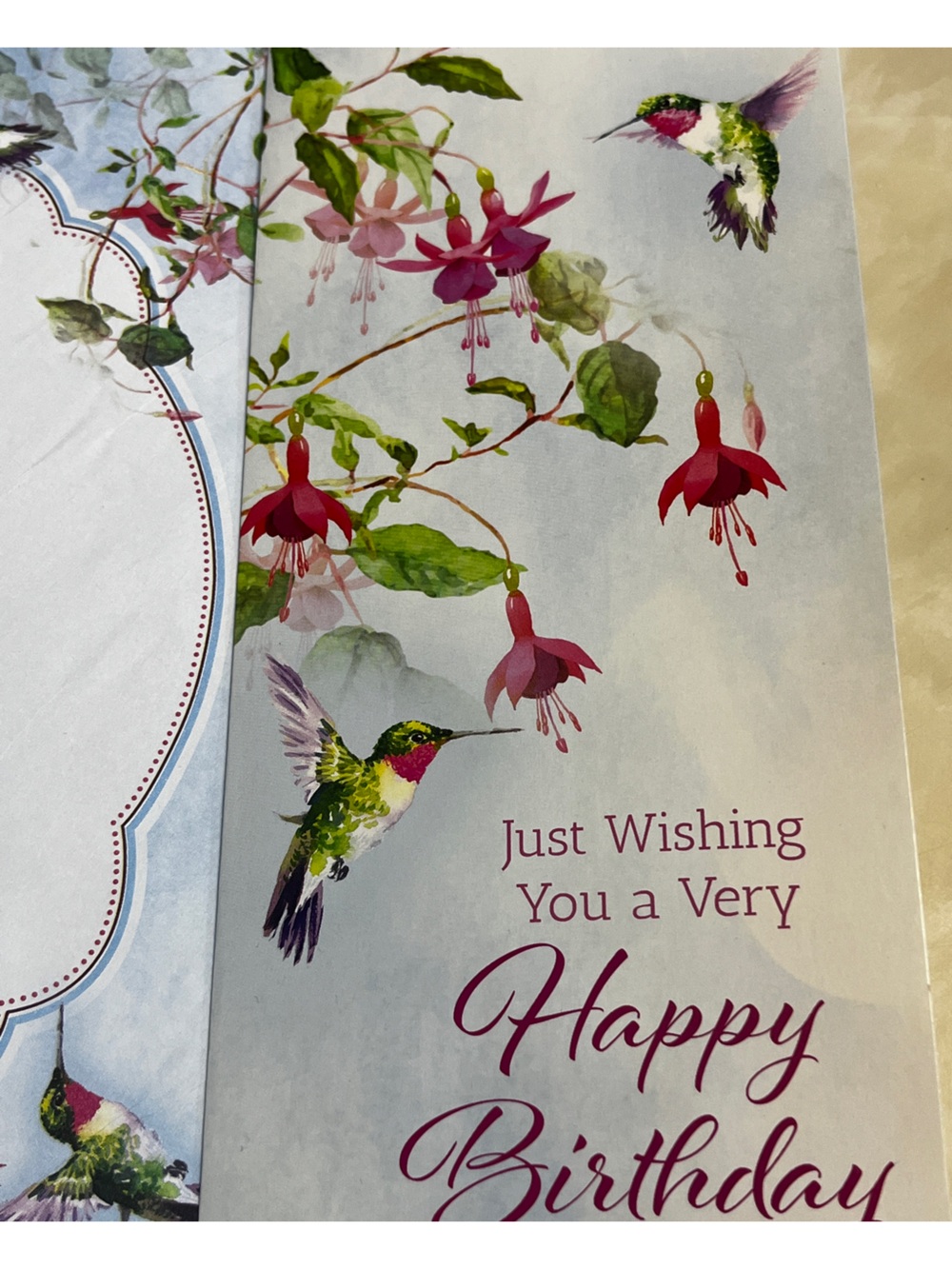 ✨2/$15✨ Birthday card “Just Wishing You a Very Happy Birthday” Hummingbird - Picture 10 of 10